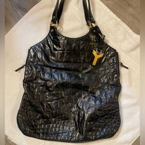 RARE YSL Tribute Tote embossed alligator skin